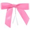 100-Pack Twist Tie Bows - Pink 3" Satin Ribbon Small Bows For Gift Wrapping Treats Party Favors Craft Decoration